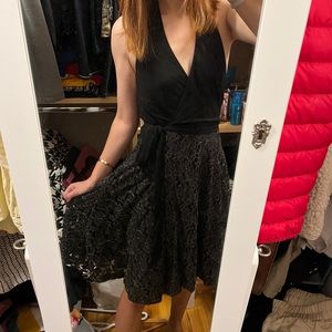 Diane von furstenberg wrap dress black halter top brand new